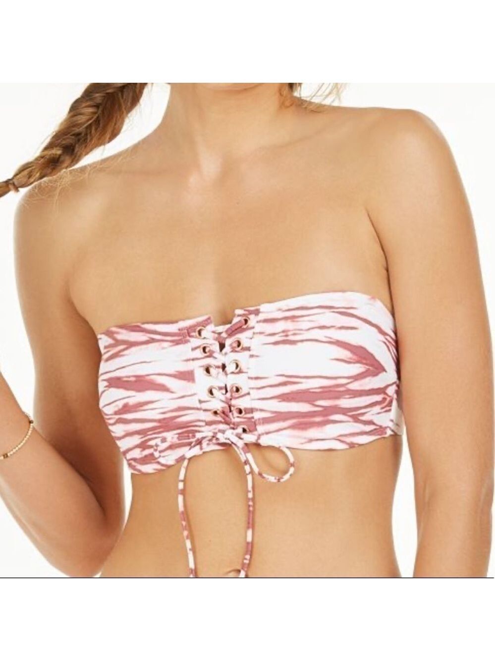 NEW Hula Honey Rib-Lace Bandeau Bikini Top